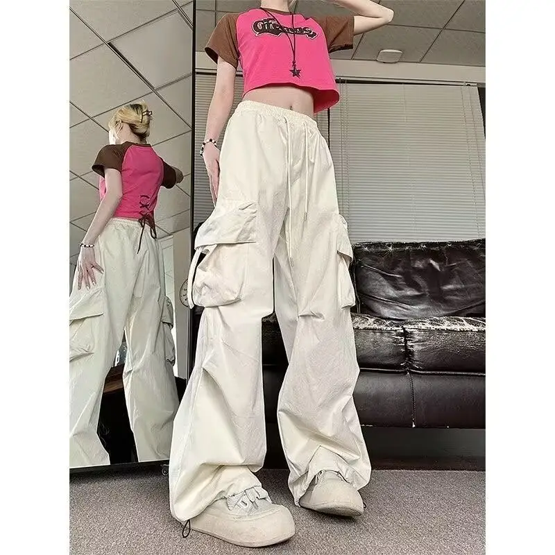 Women Apricot High-Waisted Loose Wide-Leg Jeans Autumn