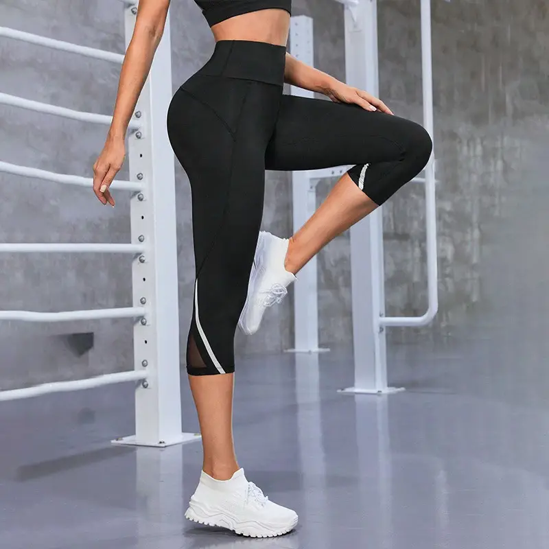 Women High Waist Yoga Pants Black Sporty Leggings