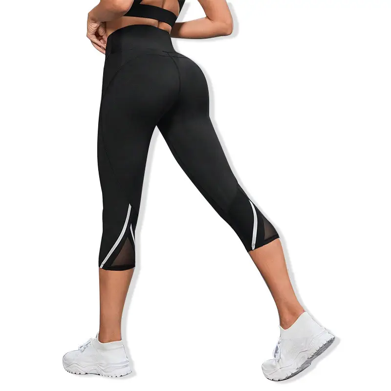 Women High Waist Yoga Pants Black Sporty Leggings