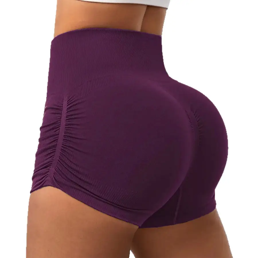 Women High-Waist Butt-Lifting Shorts Black Slim Fit Summer Sports