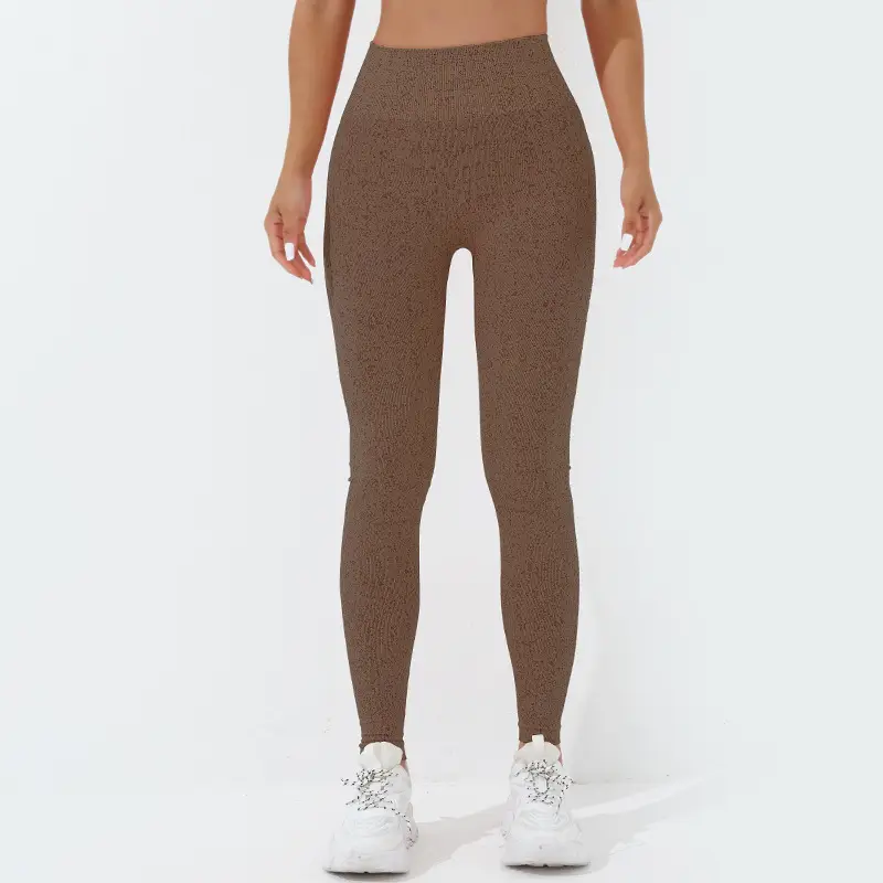 Women High Waist AB Yarn Yoga Pants Peach Hip Lifting