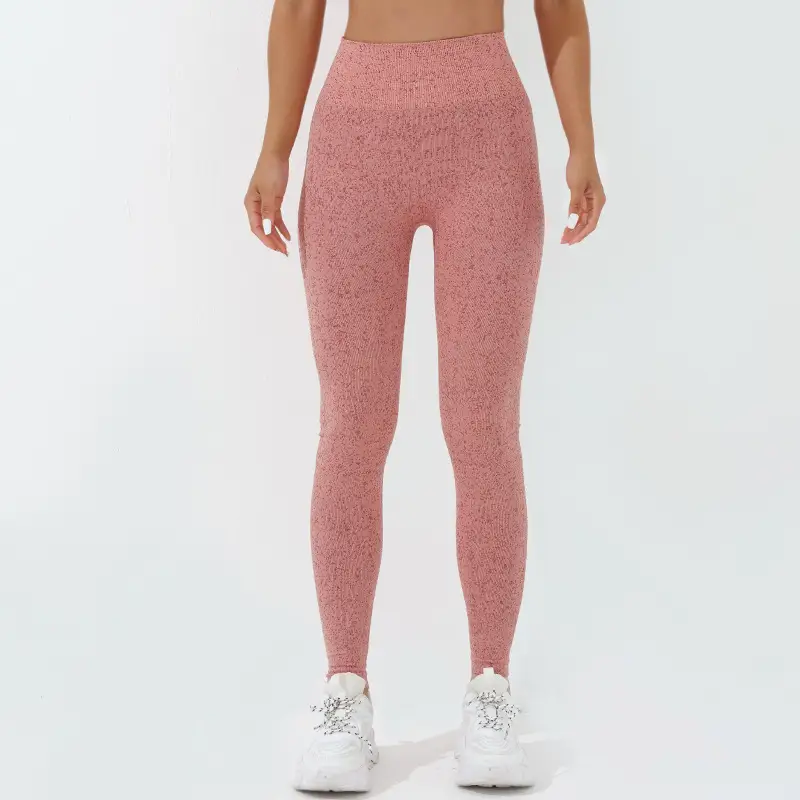 Women High Waist AB Yarn Yoga Pants Peach Hip Lifting