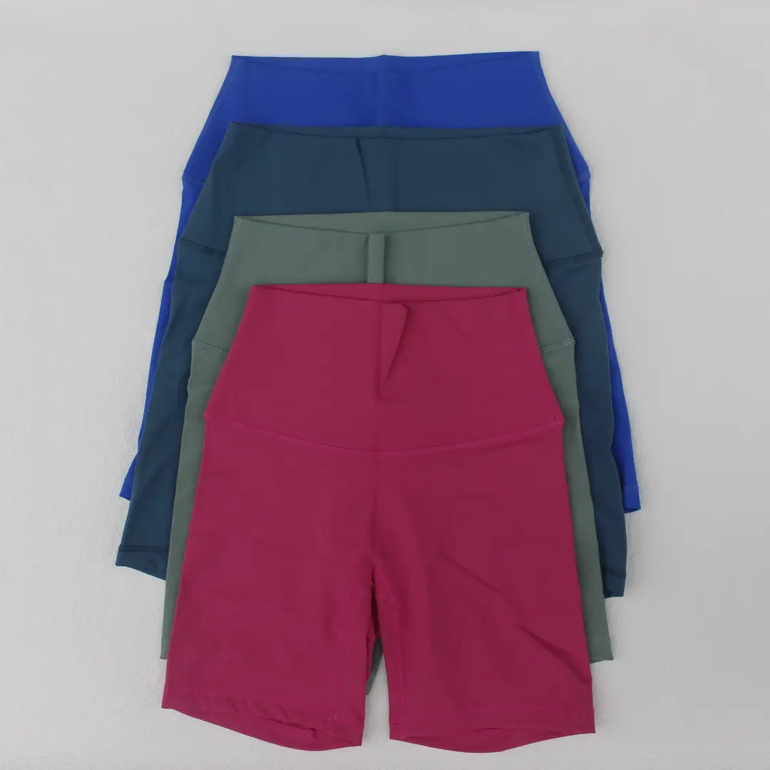 Women High Waist Yoga Shorts Multi Color Elastic