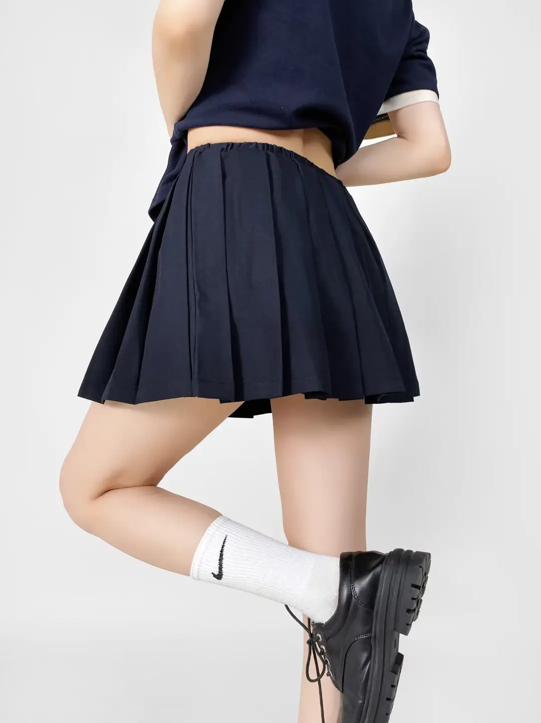 Women Low Waist Drawstring Pleated Skirt Summer