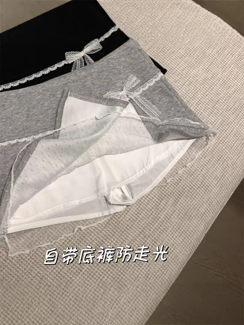 Black Bow Lace Miniskirt Summer 2025 Anti-Exposure