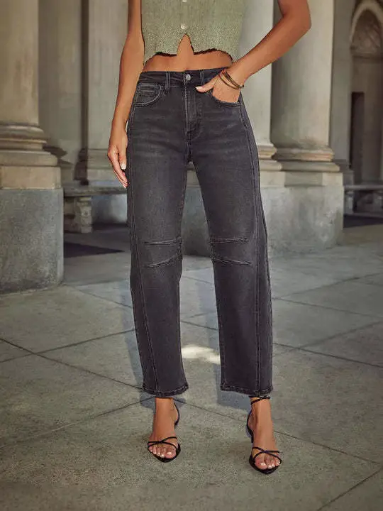 Wide Leg Jeans Light Blue Denim Loose Fit Pakistan