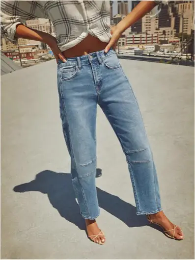 Wide Leg Jeans Light Blue Denim Loose Fit Pakistan