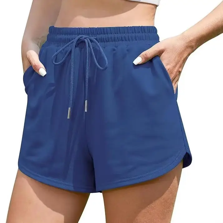 Women's Elastic Waist Shorts Summer Polyester Multicolor