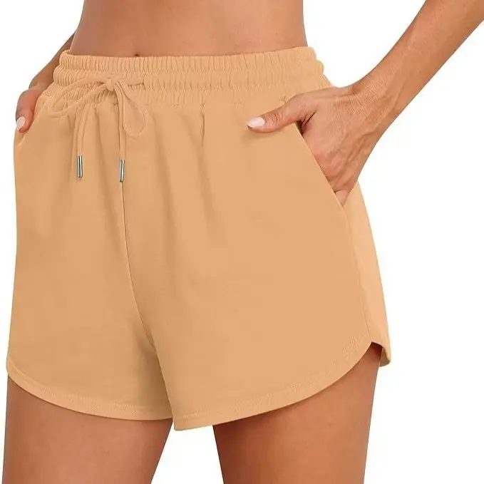 Women's Elastic Waist Shorts Summer Polyester Multicolor