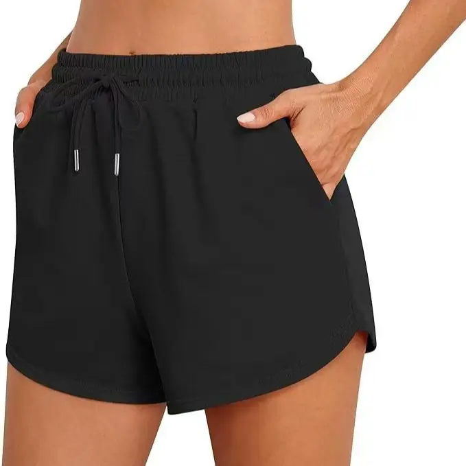 Women's Elastic Waist Shorts Summer Polyester Multicolor