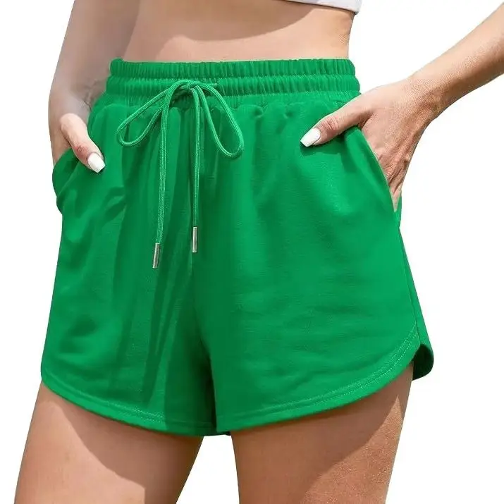 Women's Elastic Waist Shorts Summer Polyester Multicolor