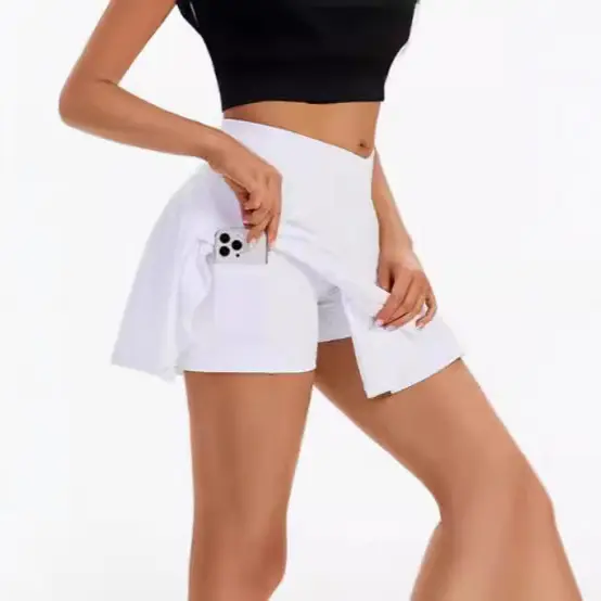 Women High Waist Pink Sports Skirt Shorts