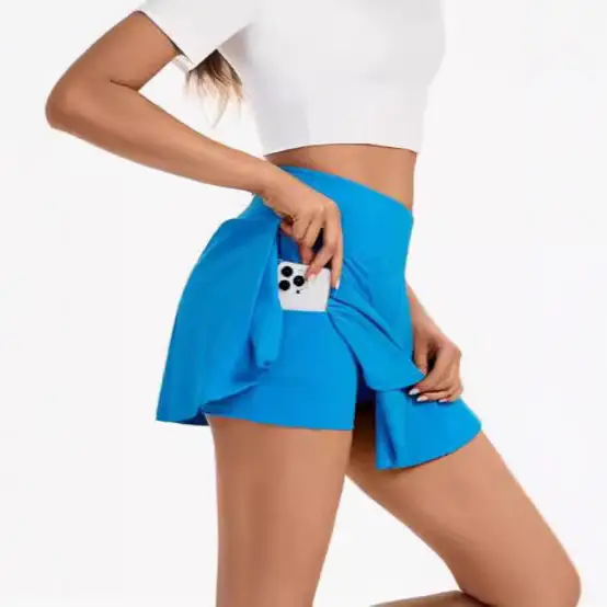 Women High Waist Pink Sports Skirt Shorts