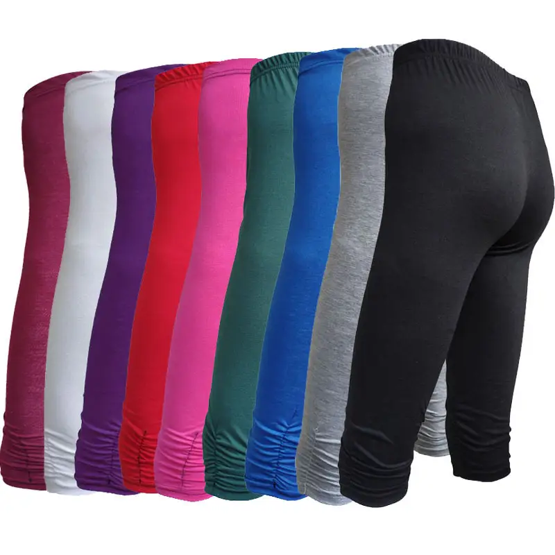 Women Slim Cotton Leggings Red 4XL Summer