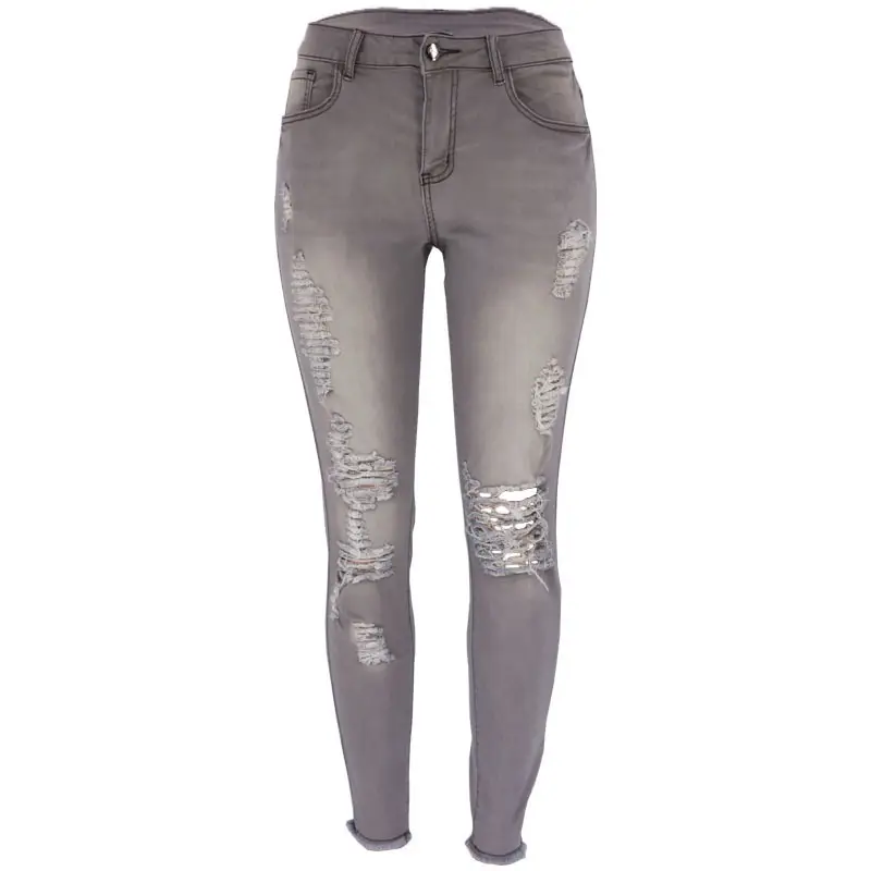 Women's High-Elastic Ripped Jeans Slim Fit Butt Lifting