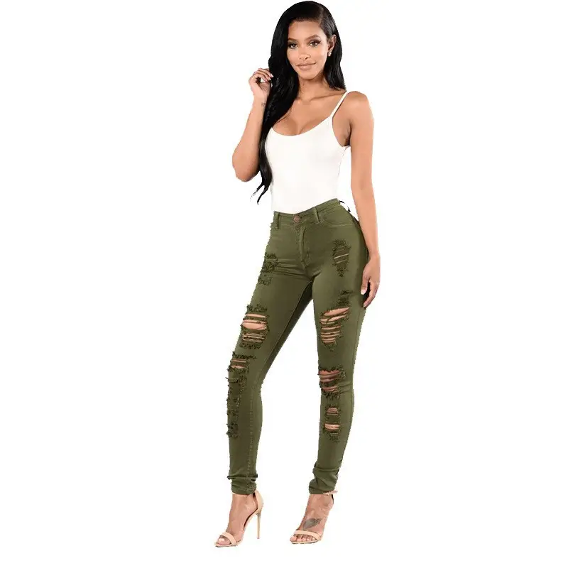 High Waist Slim Fit Jeans Black Burgundy Olive Pakistan