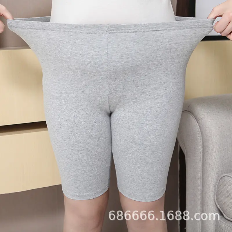 Plus Size Women Cotton Shorts Gray 2XL
