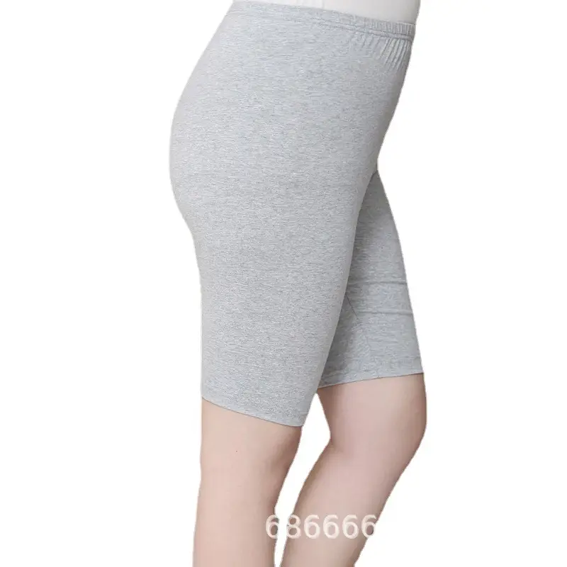 Plus Size Women Cotton Shorts Gray 2XL