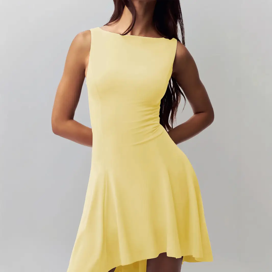 Sleeveless One-Shoulder Dress for Women Multi Color