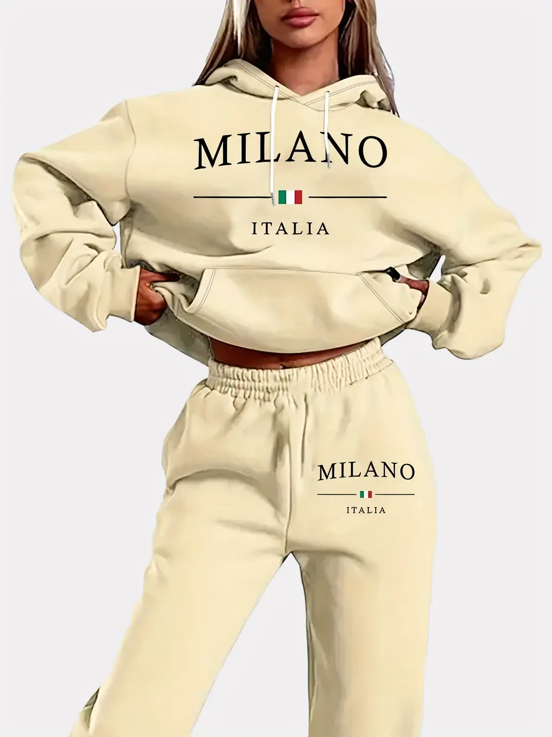 Blue Milano Italia Hoodie & Joggers Set for Women