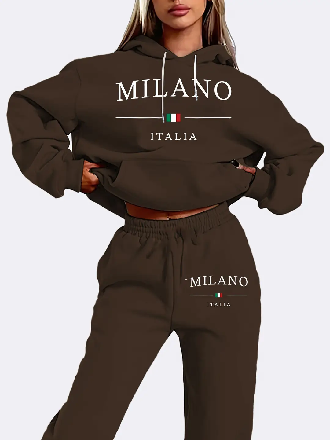 Blue Milano Italia Hoodie & Joggers Set for Women