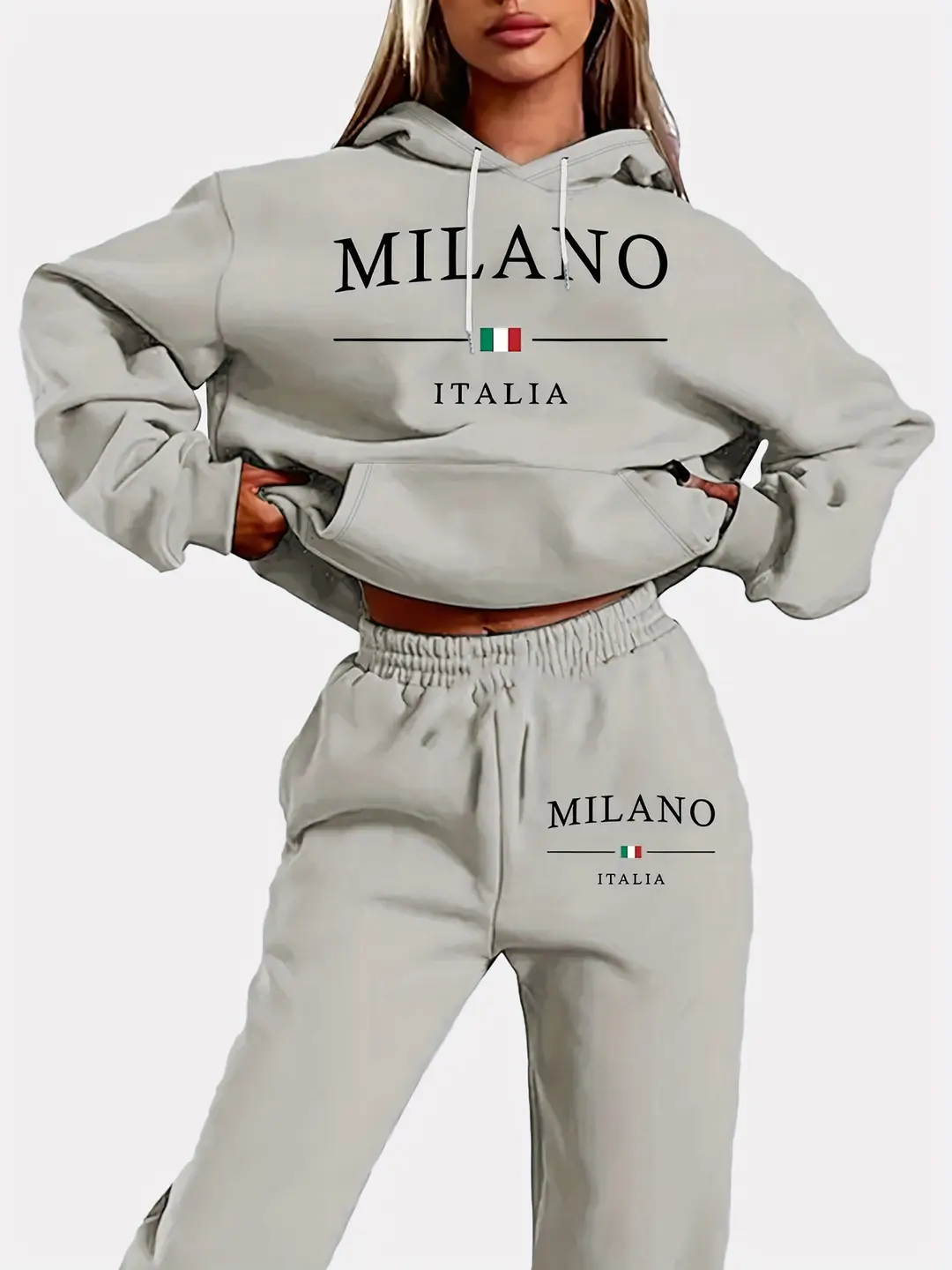 Blue Milano Italia Hoodie & Joggers Set for Women