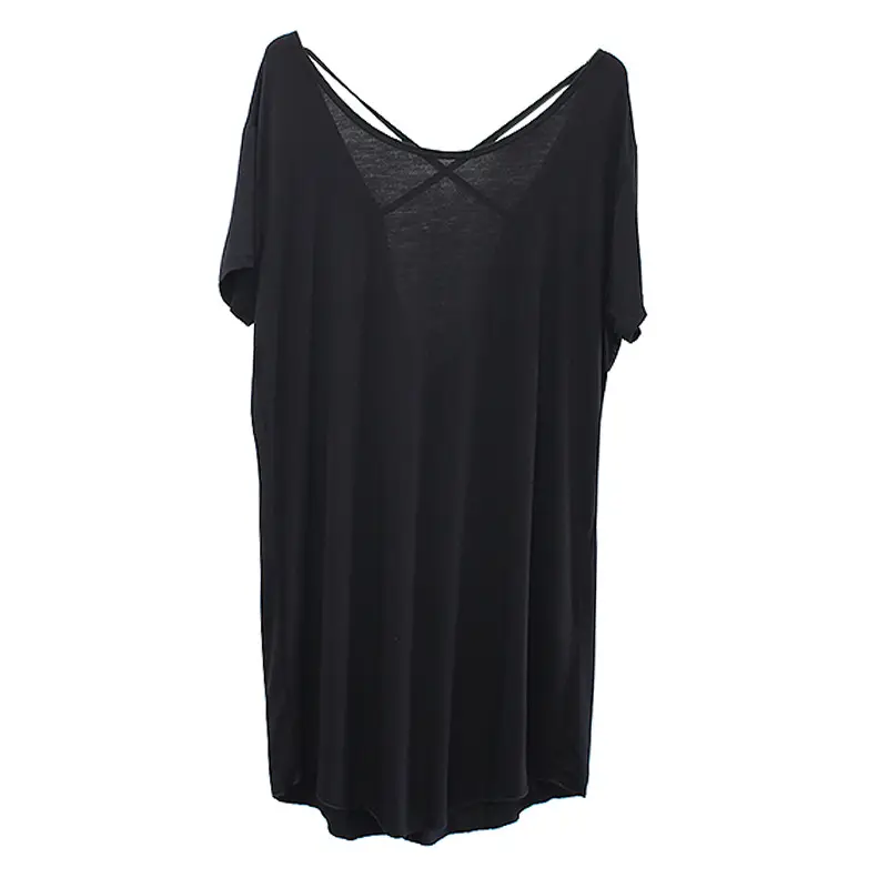 Backless T-Shirt Dress Set Multi Color Loose Fit