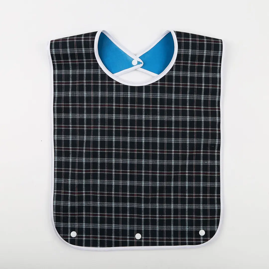 Black Tuxedo Bib with Bow Print Waterproof Adult