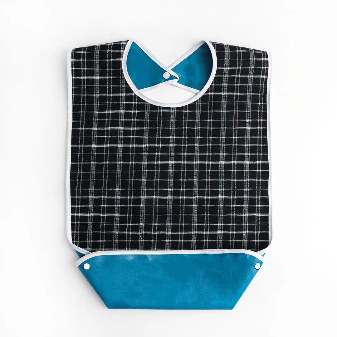 Double Sided Bib Napkin Waterproof Checkered Pattern