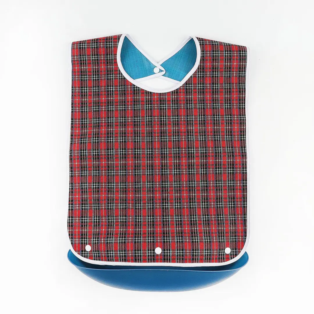 Double Sided Bib Napkin Waterproof Checkered Pattern