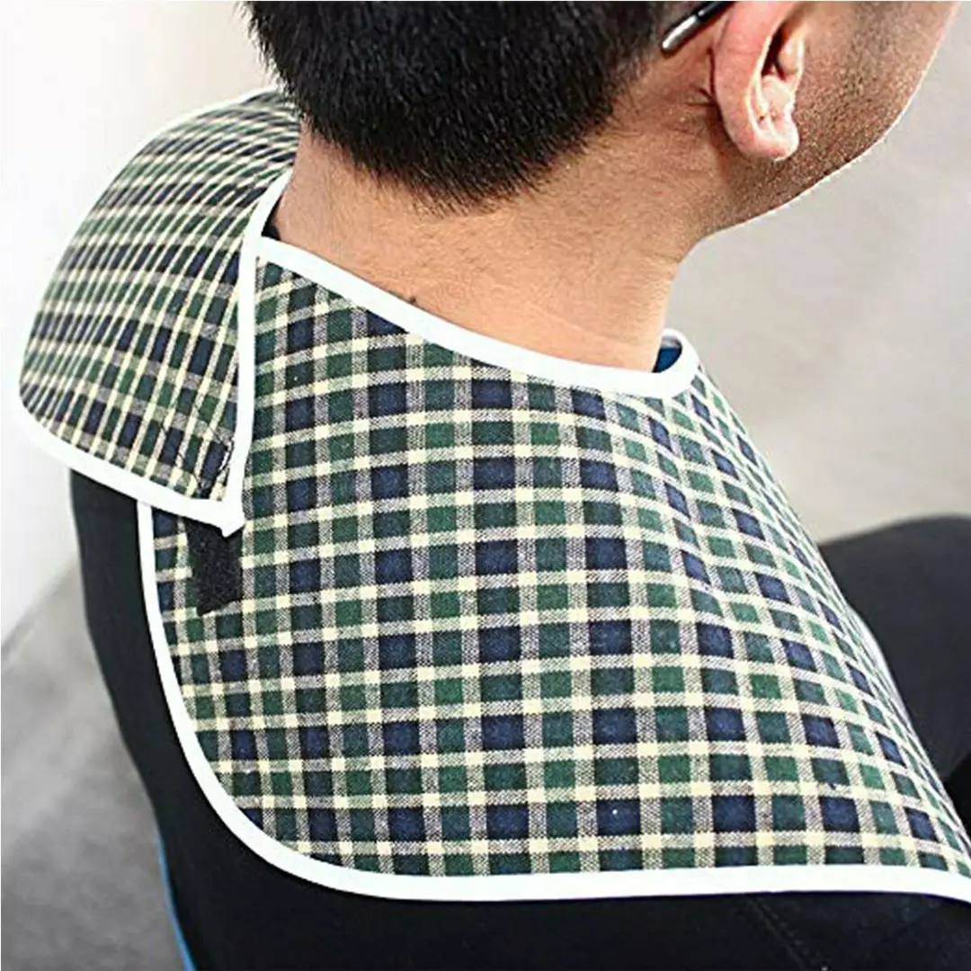 Premium Waterproof Checkered Bib for Elderly Care