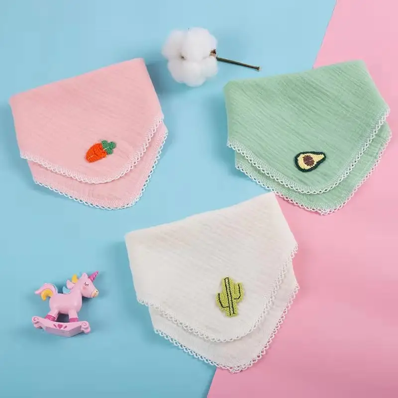 Baby Gauze Towels with Embroidered Designs