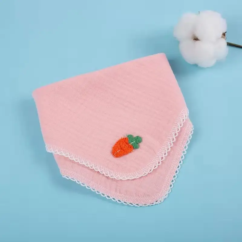 Baby Gauze Towels with Embroidered Designs