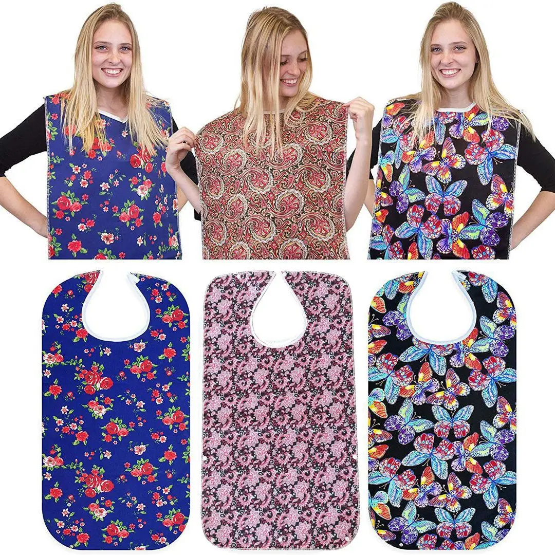 Waterproof Floral Bibs for Women & Girls