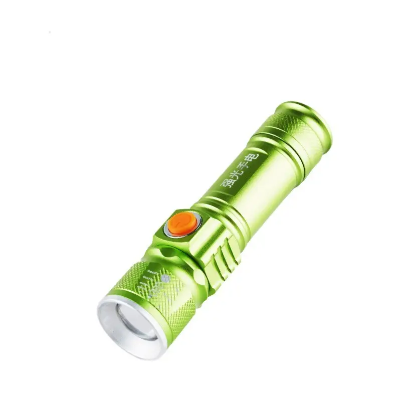 USB Rechargeable Flashlight XPE Black Bright Control
