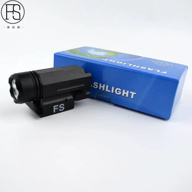Tactical Flashlight Black White LED 20mm Clip