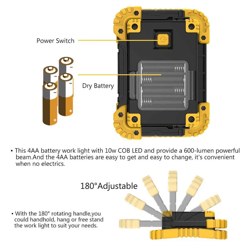 10W LED Floodlight for Outdoor & Emergency Use