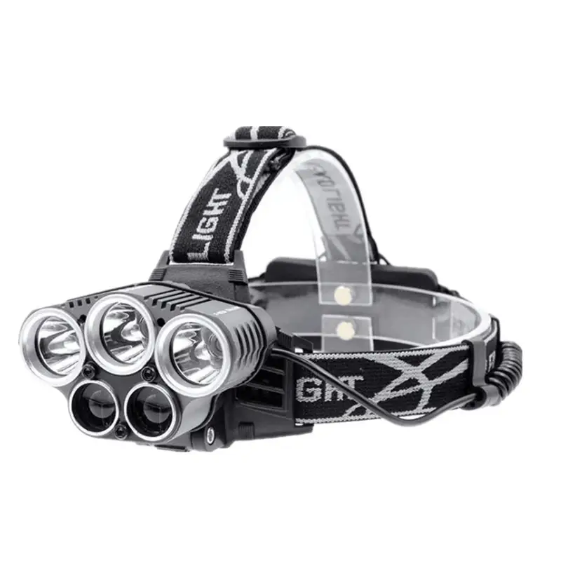 USB Rechargeable Headlamp with 5 LED Lights for Night Fishing & Hiking