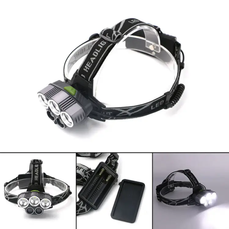 USB Rechargeable Headlamp with 5 LED Lights for Night Fishing & Hiking