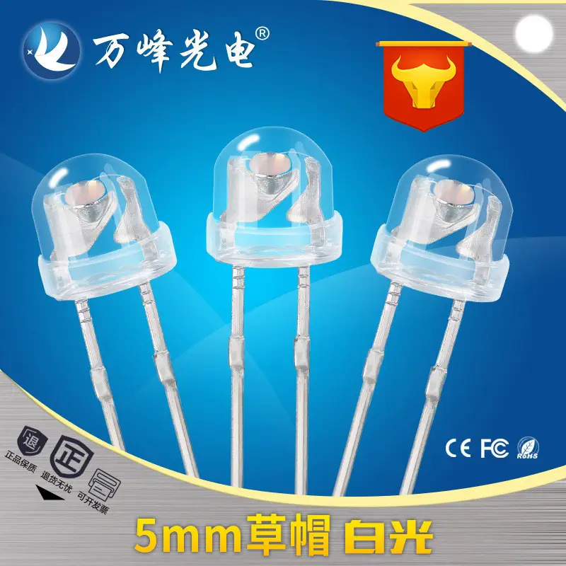 LED Straw Hat White Glow for Men Women