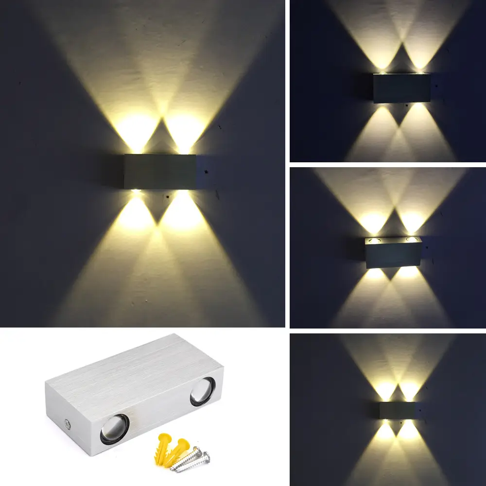 Modern Square Wall Lamp with Brushed Aluminum Finish
