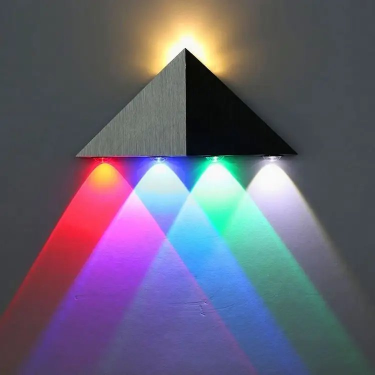 5W Triangle Wall Lamp Aluminum Modern Red Light