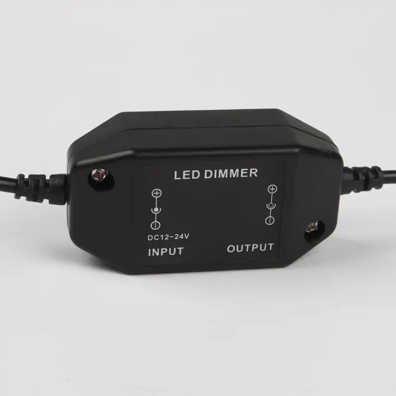 LED Dimmer Switch 12-24V Black Stepless Control