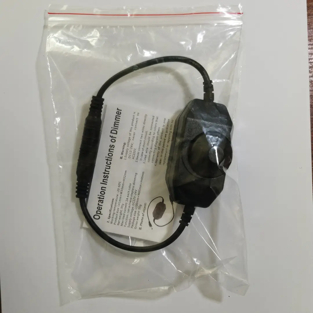 LED Dimmer Switch 12-24V Black Stepless Control