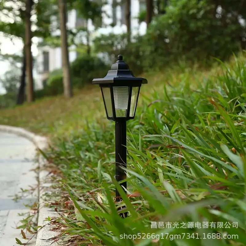Solar Hexagonal Garden Lamp Black Pakistan