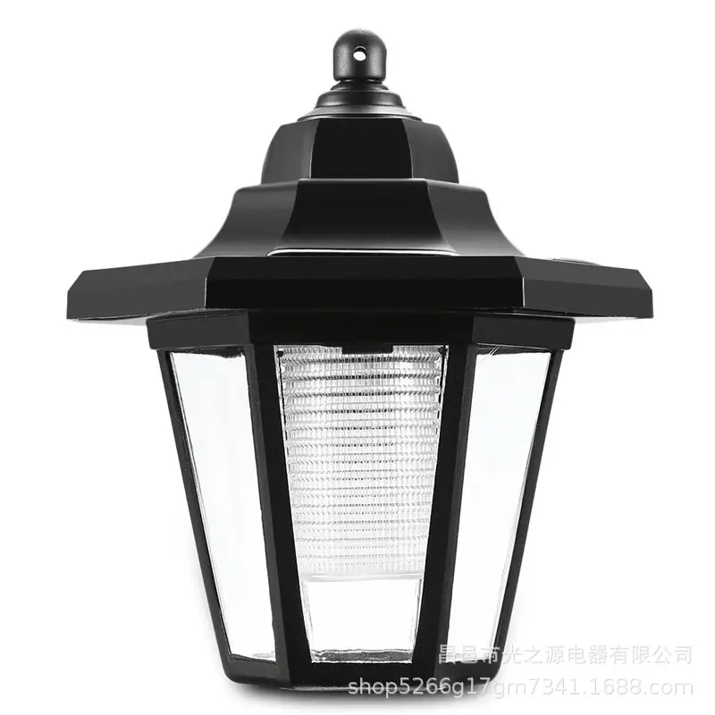 Solar Hexagonal Garden Lamp Black Pakistan