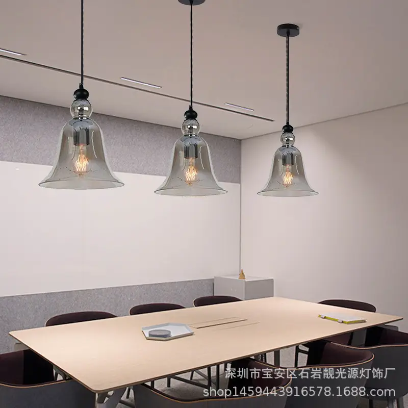 Modern Bell Glass Chandelier for Living Room Dining Bar