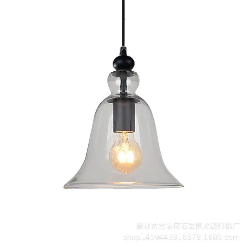Modern Bell Glass Chandelier for Living Room Dining Bar