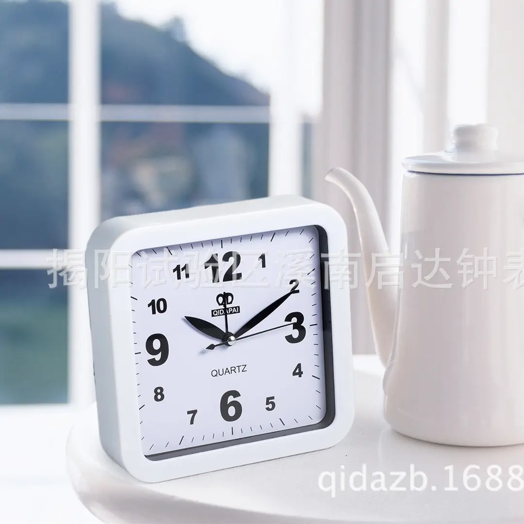 Square Alarm Clock Pink Red Bedroom Student Use