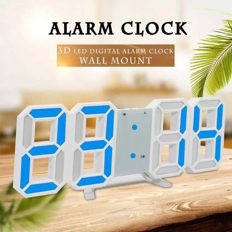 3D LED Digital Wall Clock USB Korean Style